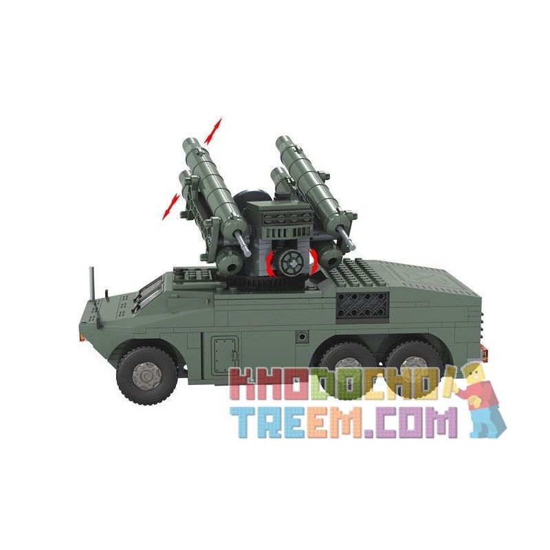 Winner 8010 non  DÀN TÊN LỬA PHÒNG KHÔNG bộ đồ chơi xếp lắp ráp ghép mô hình Tank Battle TANKBATTLE Xe Tăng Đối Đầu 477 khối