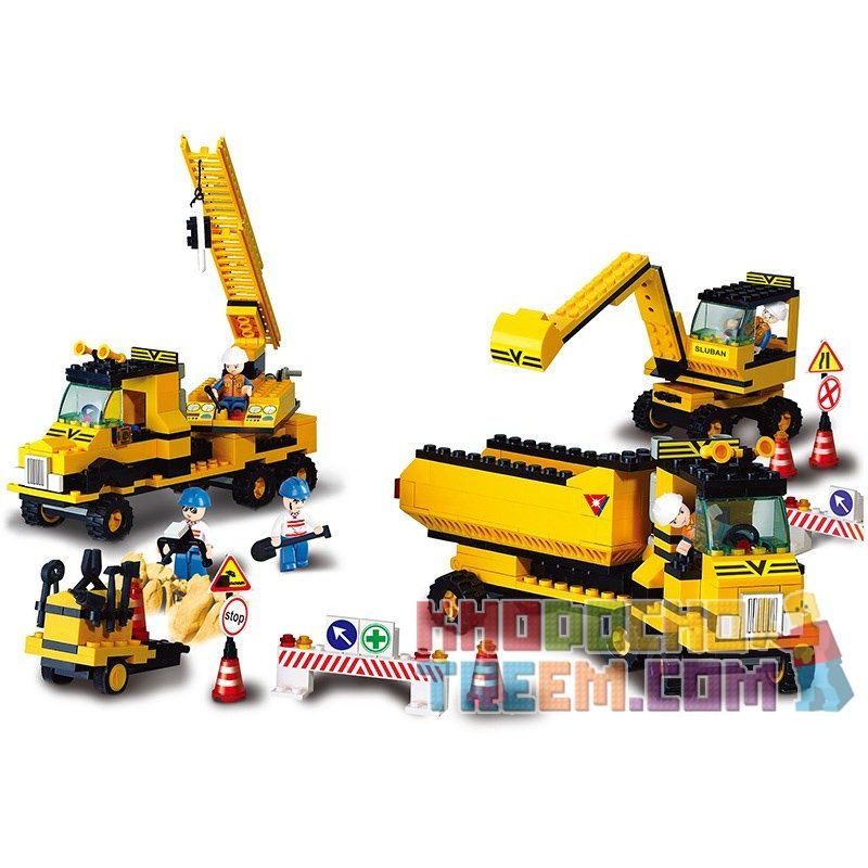 SLUBAN M38-B9700 B9700 9700 M38B9700 38-B9700 non  ĐỘI XE XÂY DỰNG bộ đồ chơi xếp lắp ráp ghép mô hình City Thành Phố 474 khối