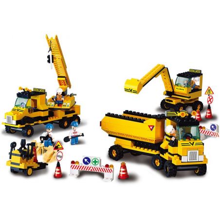 SLUBAN M38-B9700 B9700 9700 M38B9700 38-B9700 non  ĐỘI XE XÂY DỰNG bộ đồ chơi xếp lắp ráp ghép mô hình City Thành Phố 474 khối