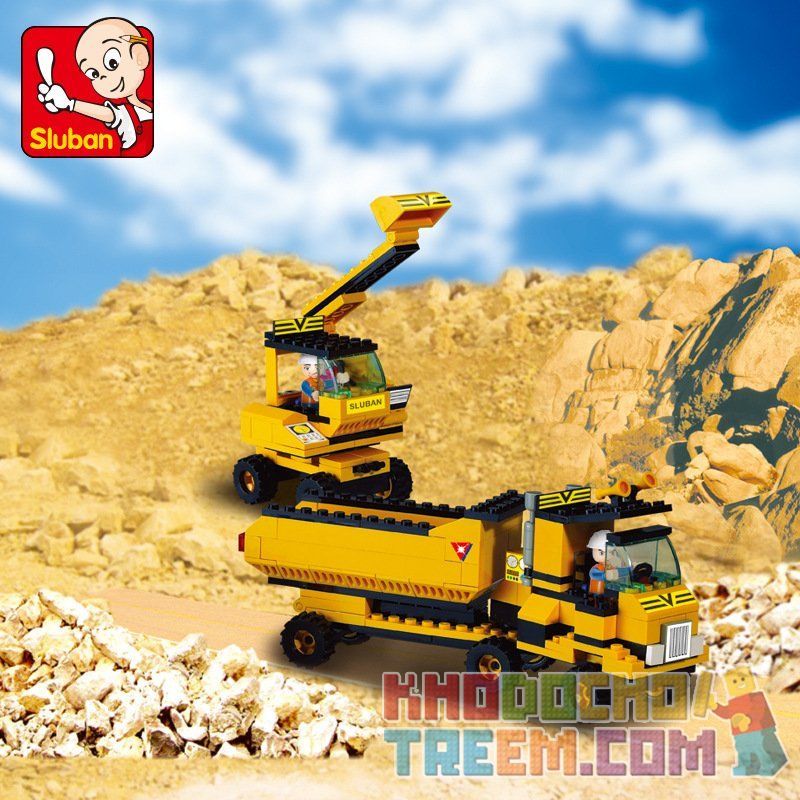 SLUBAN M38-B9700 B9700 9700 M38B9700 38-B9700 non  ĐỘI XE XÂY DỰNG bộ đồ chơi xếp lắp ráp ghép mô hình City Thành Phố 474 khối