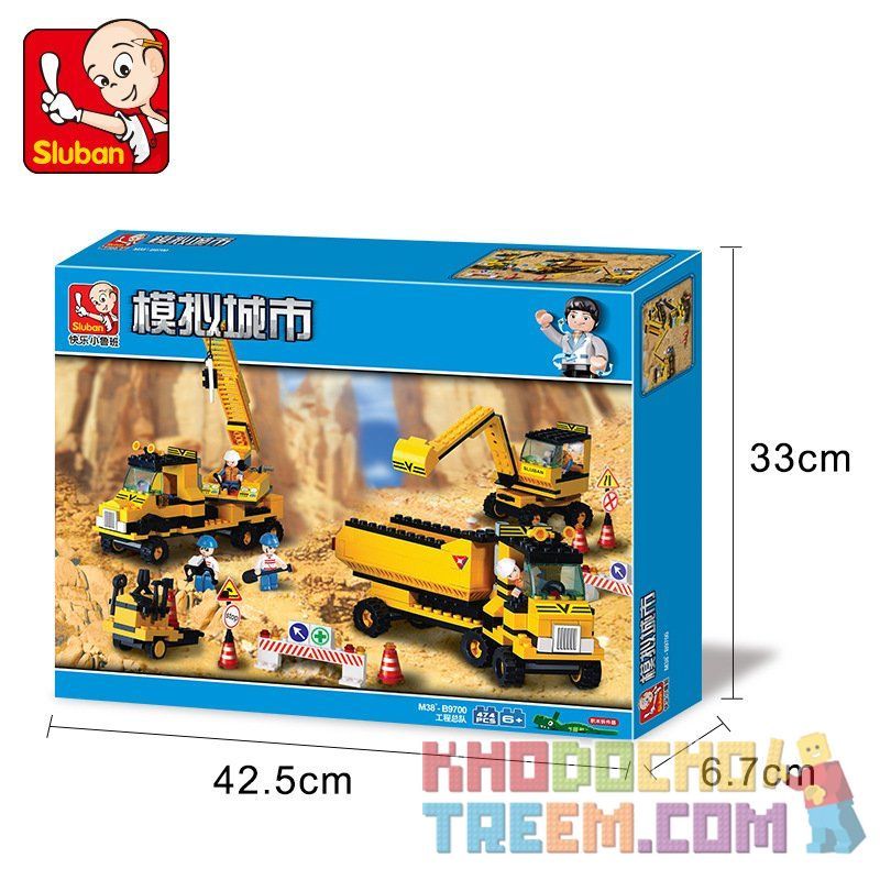 SLUBAN M38-B9700 B9700 9700 M38B9700 38-B9700 non  ĐỘI XE XÂY DỰNG bộ đồ chơi xếp lắp ráp ghép mô hình City Thành Phố 474 khối
