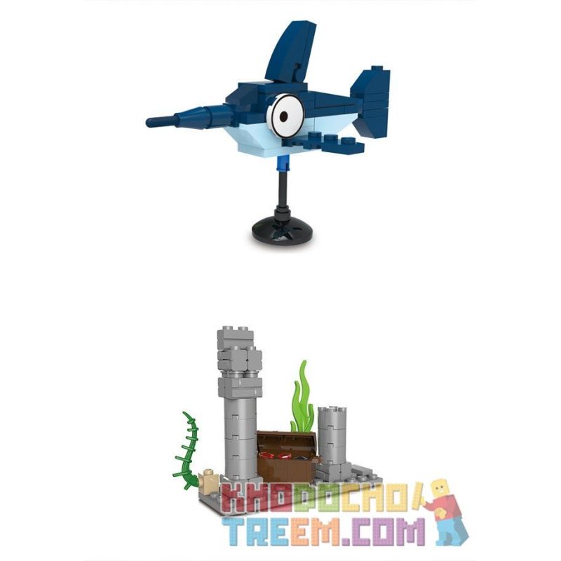 Kazi KY80023 80023 non  CON CUA VUI NHỘN CÁ MẬP NHỎ TÔM CÀNG BẠCH TUỘC VẺ NGỪ bộ đồ chơi xếp lắp ráp ghép mô hình Ocean Series Sinh Vật Đại Dương 100 khối