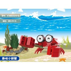 Kazi KY80023 80023 non  CON CUA VUI NHỘN CÁ MẬP NHỎ TÔM CÀNG BẠCH TUỘC VẺ NGỪ bộ đồ chơi xếp lắp ráp ghép mô hình Ocean Series Sinh Vật Đại Dương 100 khối