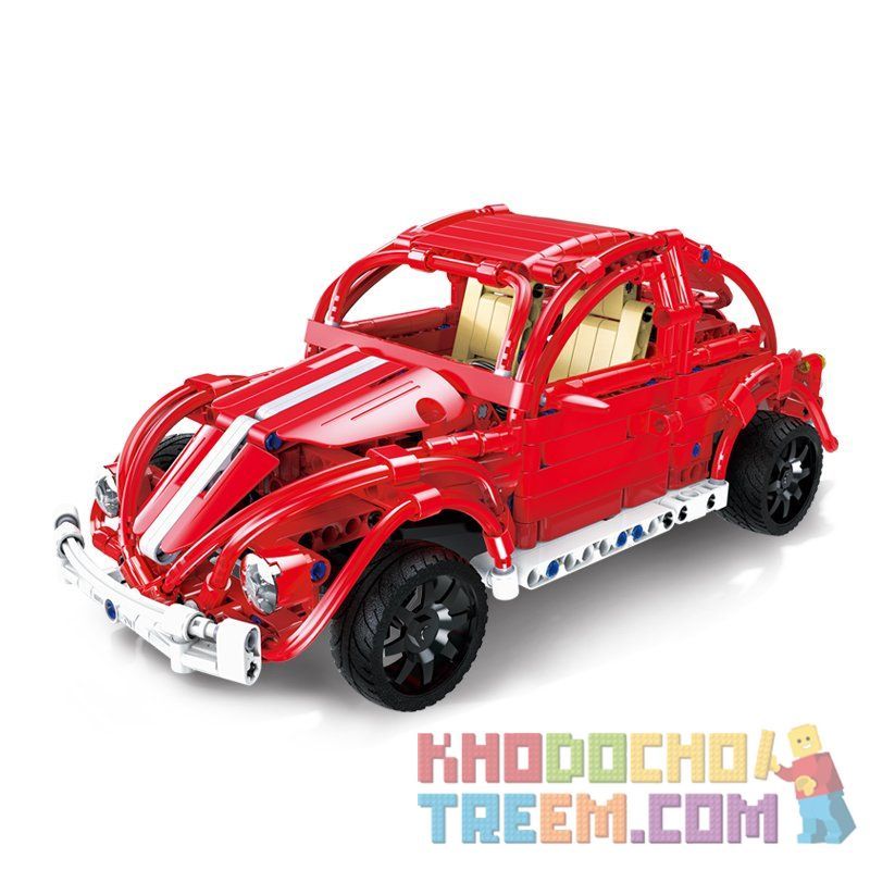 DOUBLEE CADA C51016 51016 non  XE BEETLES ĐỎ bộ đồ chơi xếp lắp ráp ghép mô hình  RED BEETLES Kỹ Thuật Công Nghệ Cao Mô Hình Phương Tiện 472 khối