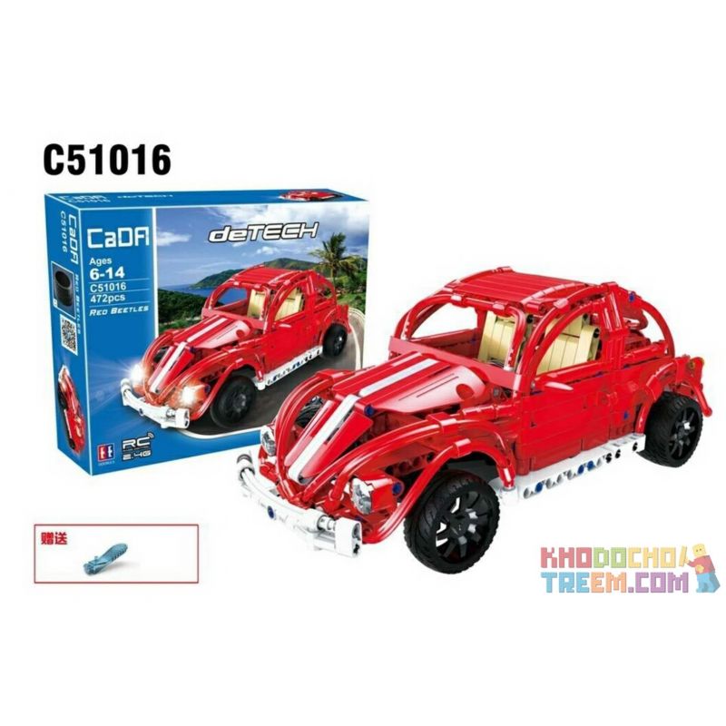DOUBLEE CADA C51016 51016 non Lego XE BEETLES ĐỎ bộ đồ chơi xếp lắp ráp ghép mô hình Technic RED BEETLES Kỹ Thuật Công Nghệ Cao Mô Hình Phương Tiện 472 khối