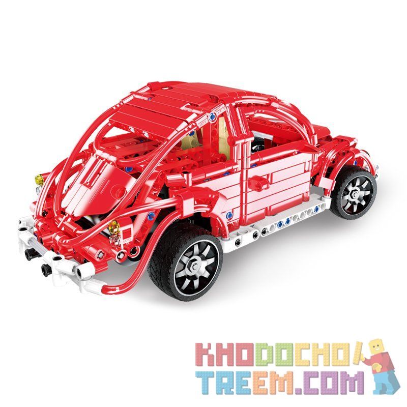 DOUBLEE CADA C51016 51016 non  XE BEETLES ĐỎ bộ đồ chơi xếp lắp ráp ghép mô hình  RED BEETLES Kỹ Thuật Công Nghệ Cao Mô Hình Phương Tiện 472 khối