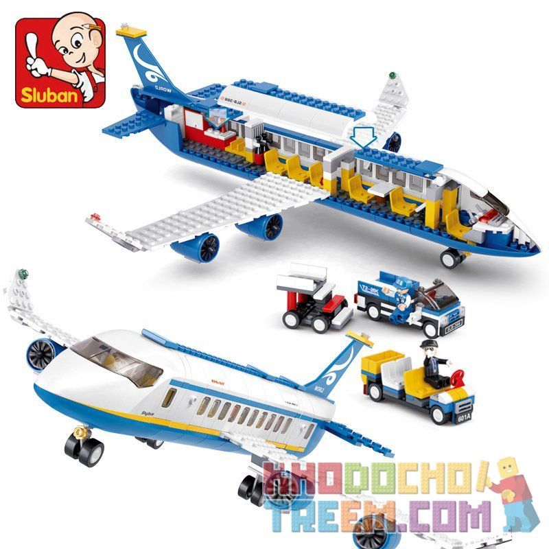 SLUBAN M38-B0366 B0366 0366 M38B0366 38-B0366 non  MÁY BAY CHỞ KHÁCH bộ đồ chơi xếp lắp ráp ghép mô hình City AVIATION Thành Phố 463 khối