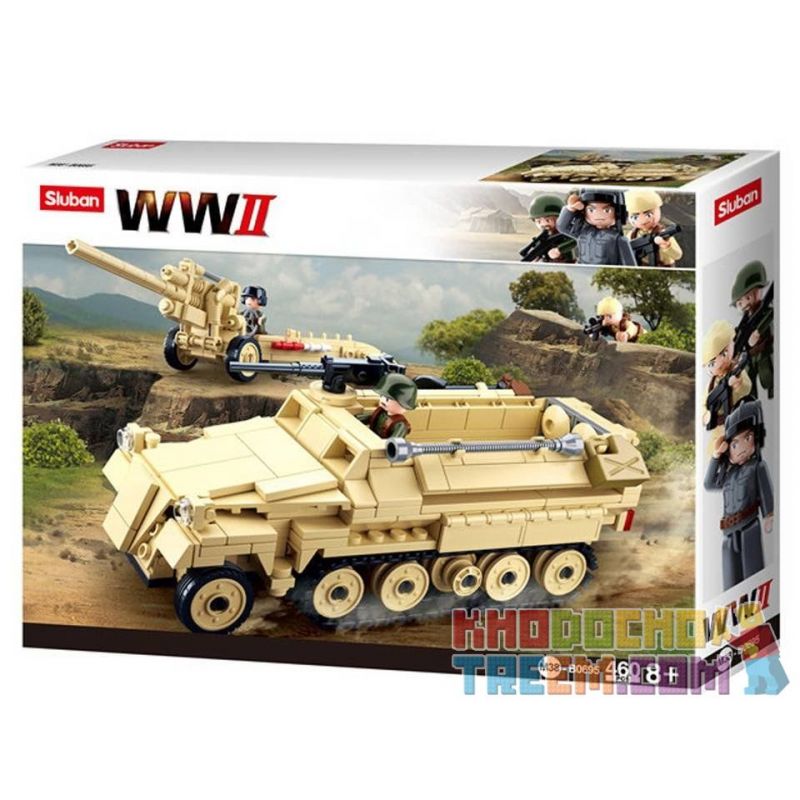 SLUBAN M38-B0695 B0695 0695 M38B0695 38-B0695 Xếp hình kiểu Lego SD.KFZ.251 Half-Track、K18 105MM Cannon World War II Adversity R