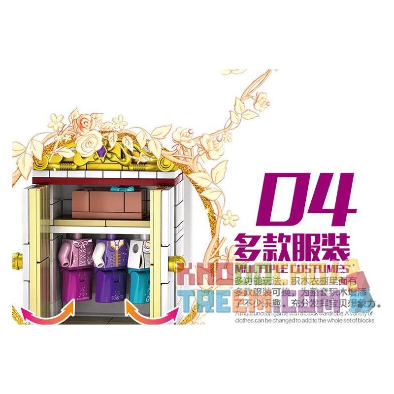 Kazi KY98710 98710 non  CĂN PHÒNG CỦA CÔNG CHÚA bộ đồ chơi xếp lắp ráp ghép mô hình Golden Princess Công Chúa Vàng 458 khối