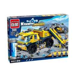 Enlighten 2411 Qman 2411 Xếp hình kiểu Lego KYANITE SQUAD Kyanite Squad Dumptruck Monster Slim Squad Titan Engineering Vehicle Xe Tải Khai Thác Mỏ Đá Quý 458 khối