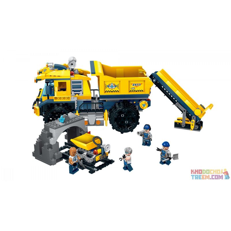 Enlighten 2411 Qman 2411 non  XE TẢI KHAI THÁC MỎ ĐÁ QUÝ bộ đồ chơi xếp lắp ráp ghép mô hình Kyanite Squad KYANITE SQUAD DUMPTRUCK MONSTER Đội Khai Khoáng 458 khối