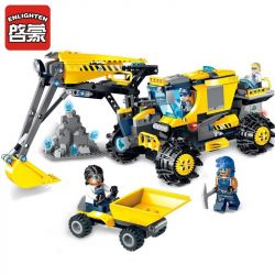 Enlighten 2410 Qman 2410 non  MÁY XÚC KHAI THÁC MỎ ĐÁ QUÝ bộ đồ chơi xếp lắp ráp ghép mô hình Kyanite Squad KYANITE SQUAD EXCAVATOR Đội Khai Khoáng 457 khối