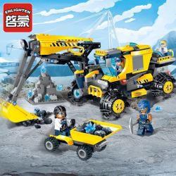 Enlighten 2410 Qman 2410 non  MÁY XÚC KHAI THÁC MỎ ĐÁ QUÝ bộ đồ chơi xếp lắp ráp ghép mô hình Kyanite Squad KYANITE SQUAD EXCAVATOR Đội Khai Khoáng 457 khối