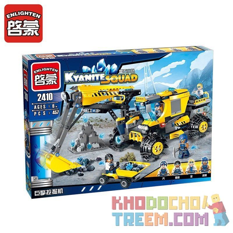 Enlighten 2410 Qman 2410 Xếp hình kiểu Lego KYANITE SQUAD Kyanite Squad Excavator Slim Squad Jock Excavator Máy Xúc Khai Thác Mỏ Đá Quý 457 khối