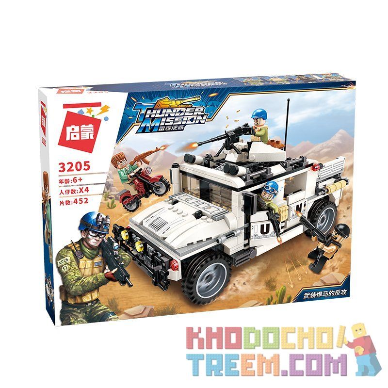 Enlighten 3205 Qman 3205 Xếp hình kiểu Lego ThunderMission Thunder Mission Armed Hummer Counterattack Tấn Công Trên Sa Mạc 452 k