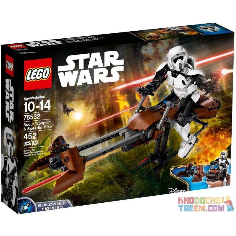 NOT Lego SCOUT TROOPER & SPEEDER BIKE 75532 XSZ KSZ 321 xếp lắp ráp ghép mô hình SCOUT TROOPER & SPEEDER BIKE ĐỘI QUÂN TRINH SÁT XE ĐẠP TỐC HÌNH LẮP RÁP IMPERIAL VÀ CHỐNG TRỌNG LỰC Star Wars Chiến Tranh Giữa Các Vì Sao 452 khối