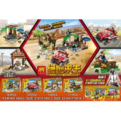 LELE 36043 36043-1 36043-2 36043-3 36043-4 Xếp hình kiểu Lego PUBG BATTLEGROUNDS Jedi Survival Scene 4 Trò Chơi Sinh Tồn gồm 4 hộp nhỏ 433 khối