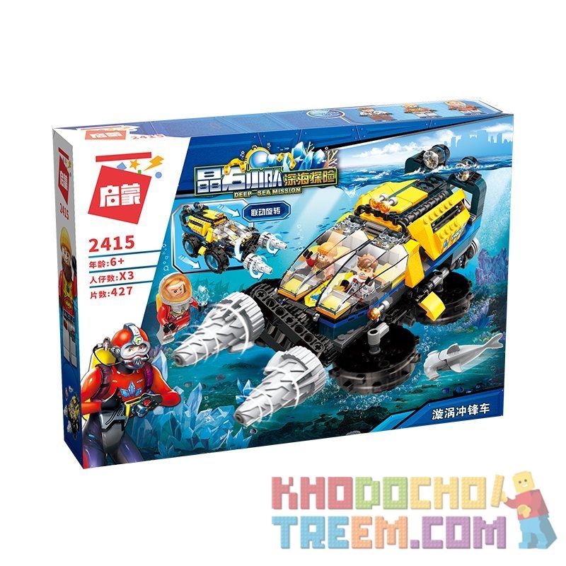 Enlighten 2415 Qman 2415 Xếp hình kiểu Lego KYANITE SQUAD Slim Squad Vortex Tàu Mũi Khoan Thám Hiểm Đại Dương 427 khối