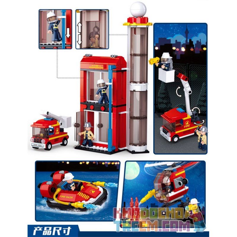 SLUBAN M38-B0628 B0628 0628 M38B0628 38-B0628 non  TRUNG TÂM HUẤN LUYỆN CỨU HỎA bộ đồ chơi xếp lắp ráp ghép mô hình Fire Rescure FIRE STATION TRAINING CENTER 425 khối