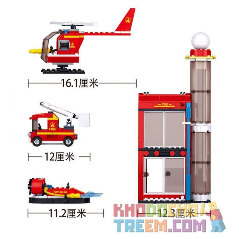 SLUBAN M38-B0628 B0628 0628 M38B0628 38-B0628 non  TRUNG TÂM HUẤN LUYỆN CỨU HỎA bộ đồ chơi xếp lắp ráp ghép mô hình Fire Rescure FIRE STATION TRAINING CENTER 425 khối