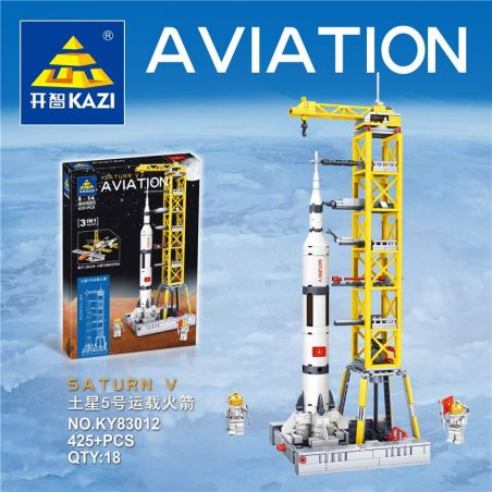 Kazi KY83012 83012 non  TÊN LỬA bộ đồ chơi xếp lắp ráp ghép mô hình City SATURN V Thành Phố 425 khối