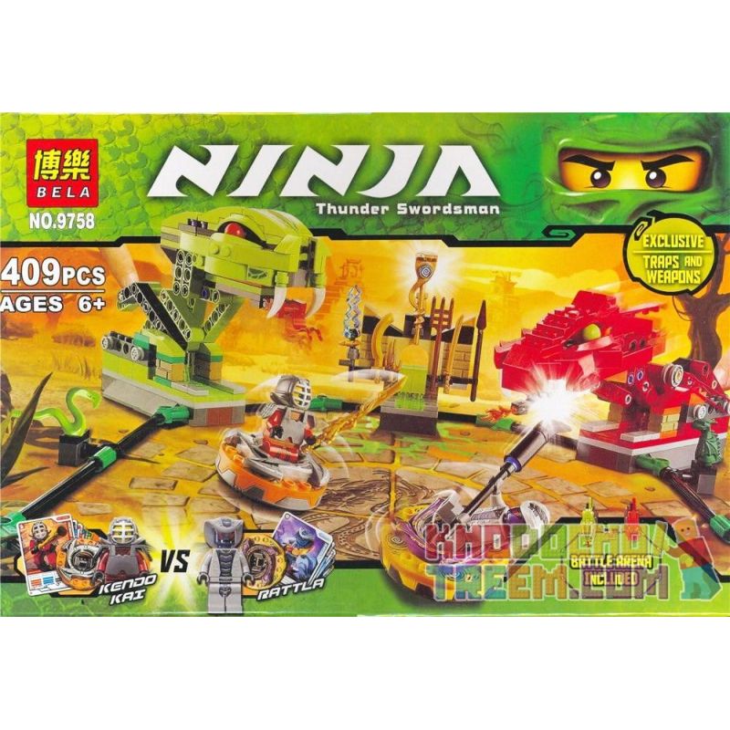Bela 9758 Lari 9758 Xếp hình kiểu THE LEGO NINJAGO MOVIE Spinner Battle Arena Phantom Ninja Battle Of Rotating Machine Spinner B