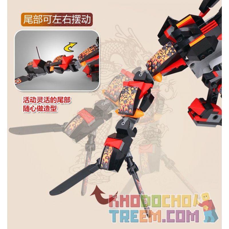 MouldKing 13021 Mould King 13021 non  QUỶ VƯƠNG CHIẾN LONG bộ đồ chơi xếp lắp ráp ghép mô hình The  Ninjago Movie DRAGON GONGFU KING DEVIL Ninja Lốc Xoáy 410 khối