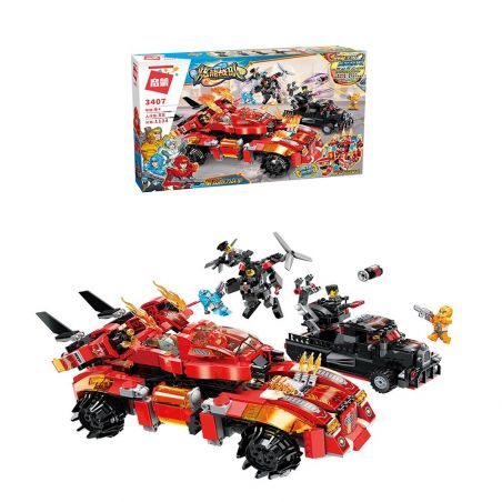 Enlighten 3407 Qman 3407 non  SIÊU XE CHIẾN ĐẤU bộ đồ chơi xếp lắp ráp ghép mô hình Power Squad Biệt Đội Siêu Đẳng 1134 khối