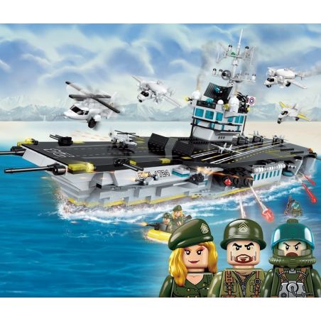 Enlighten 1724 Qman 1724 non  TÀU SÂN BAY bộ đồ chơi xếp lắp ráp ghép mô hình Tactical Espionage Action Chiến Thuật Quân Sự 1007 khối