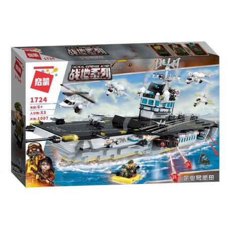Enlighten 1724 Qman 1724 non  TÀU SÂN BAY bộ đồ chơi xếp lắp ráp ghép mô hình Tactical Espionage Action Chiến Thuật Quân Sự 1007 khối
