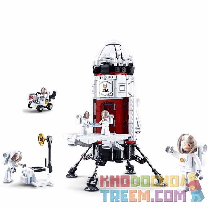 SLUBAN M38-B0738 B0738 0738 M38B0738 38-B0738 Xếp hình kiểu Lego SPACE Explore Base Rocket Tàu Thám Hiểm Vũ Trụ 733 khối