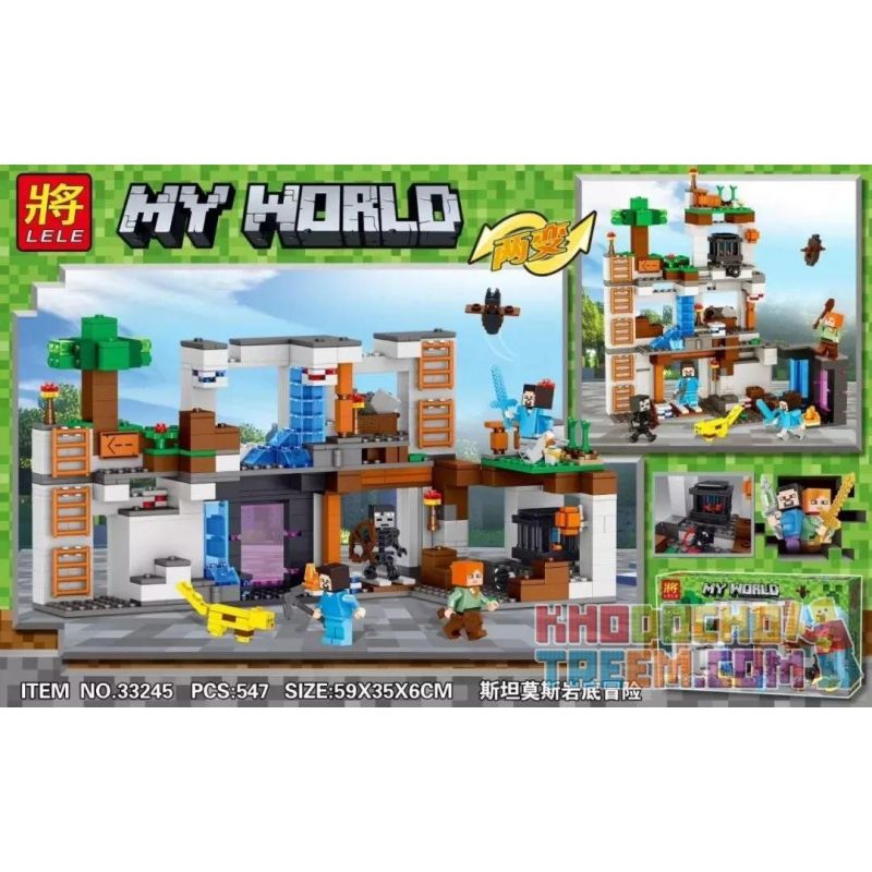 LELE 33245 non Lego CUỘC PHIÊU LƯU DƯỚI ĐÁY STAMMUS bộ đồ chơi xếp lắp ráp ghép mô hình Minecraft MY WORLD Game Xây Dựng 547 khối
