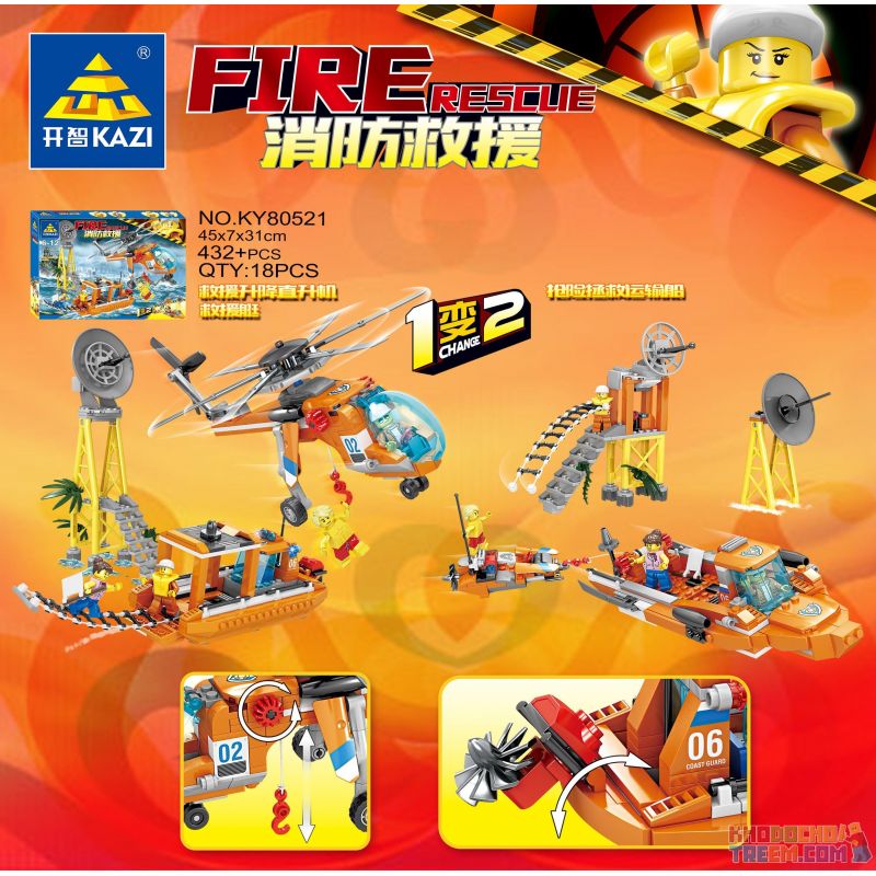 Kazi KY80521 80521 non  ĐỘI CỨU HỘ TRÊN BIỂN bộ đồ chơi xếp lắp ráp ghép mô hình Fire Rescure FIRE RESCUE Cứu Hỏa 432 khối Kazi KY80521 80521 non  ĐỘI CỨU HỘ TRÊN BIỂN bộ đồ chơi xếp lắp ráp ghép mô hình Fire Rescure FIRE RESCUE Cứu Hỏa 432 khối