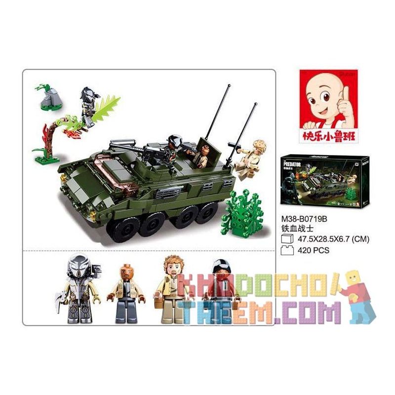 SLUBAN M38-B0719B B0719B 0719B M38B0719B 38-B0719B non  CHIẾN ĐẤU VỚI NGƯỜI NGOÀI HÀNH TINH bộ đồ chơi xếp lắp ráp ghép mô hình Alien Vs. Predator THE PREDATOR Cuộc Chiến Dưới Tháp Cổ 420 khối