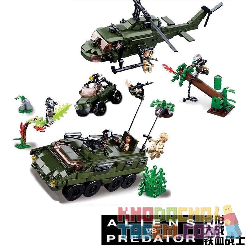 SLUBAN M38-B0719B B0719B 0719B M38B0719B 38-B0719B non  CHIẾN ĐẤU VỚI NGƯỜI NGOÀI HÀNH TINH bộ đồ chơi xếp lắp ráp ghép mô hình Alien Vs. Predator THE PREDATOR Cuộc Chiến Dưới Tháp Cổ 420 khối
