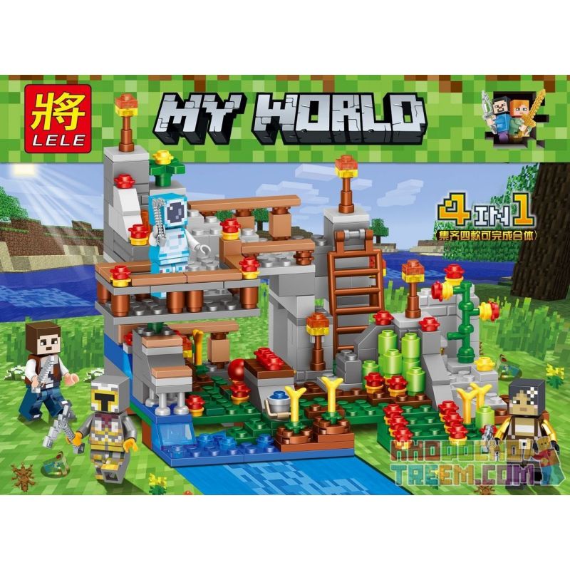 LELE 33267 33267-1 33267-2 33267-3 33267-4 Xếp hình kiểu Lego Minecraft My World Niano Village 4In1 Làng Gnano 4In1 gồm 4 hộp nhỏ 409 khối