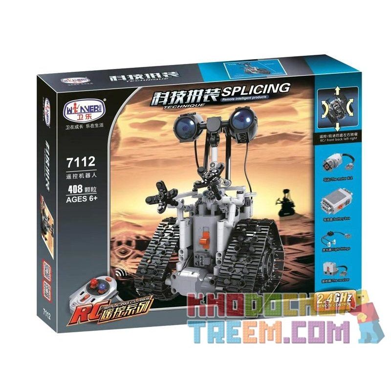 Winner 7112 Xếp hình kiểu Lego TECHNIC Splicing RC Robot Technology Assembly Remote Control Robot Người Máy Bánh Xích 408 khối đ