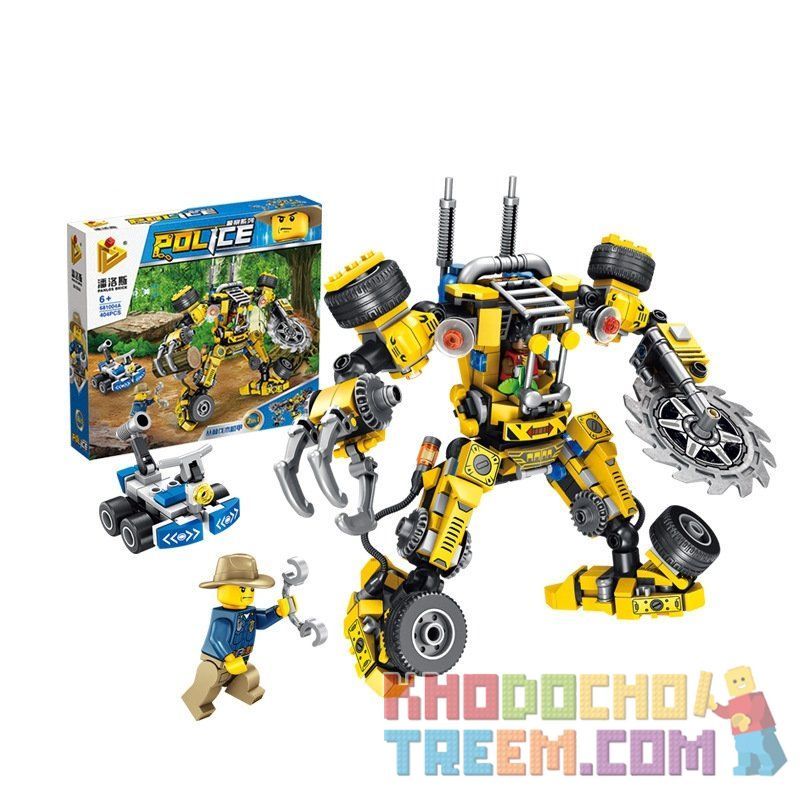 PanlosBrick 681004A Panlos Brick 681004A non  MÁY ĐĂNG NHẬP RỪNG bộ đồ chơi xếp lắp ráp ghép mô hình Police Cảnh Sát 404 khối