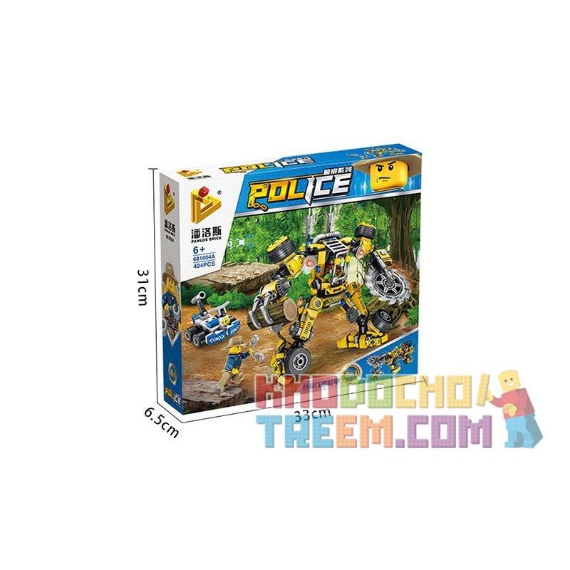 PanlosBrick 681004A Panlos Brick 681004A non  MÁY ĐĂNG NHẬP RỪNG bộ đồ chơi xếp lắp ráp ghép mô hình Police Cảnh Sát 404 khối