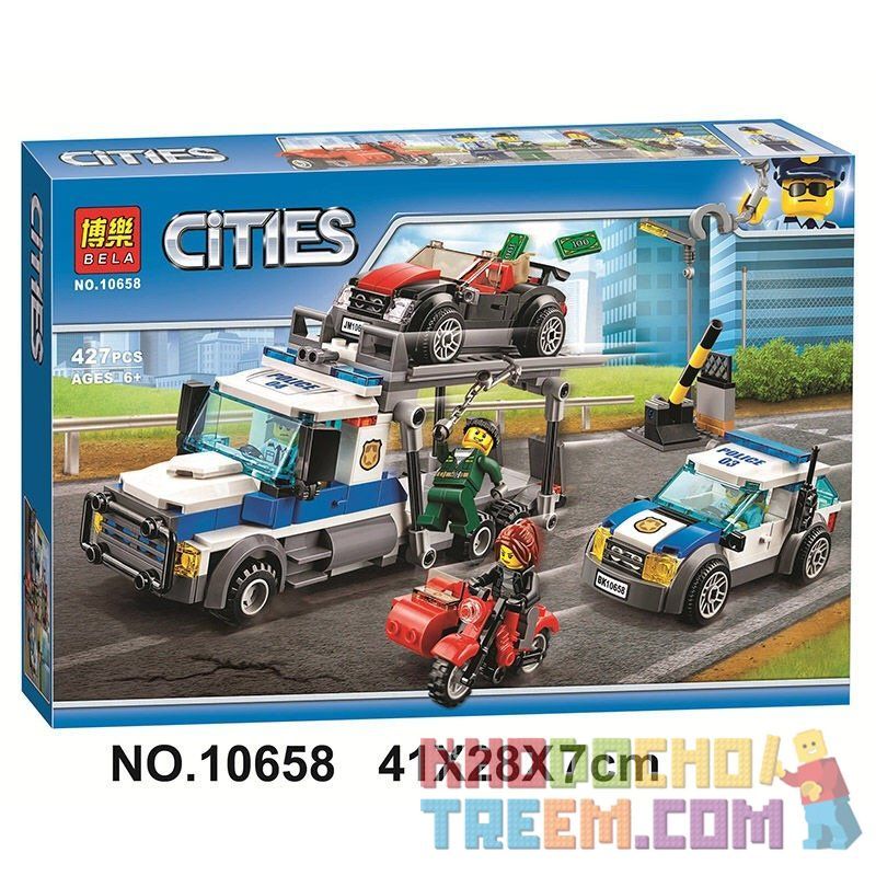 NOT Lego AUTO TRANSPORT HEIST 60143 Bela 10658 Lari 10658 xếp lắp ráp ghép mô hình XE VẬN CHUYỂN TỰ ĐỘNG HEIST VỤ CƯỚP TẢI Ô TÔ City Thành Phố 403 khối