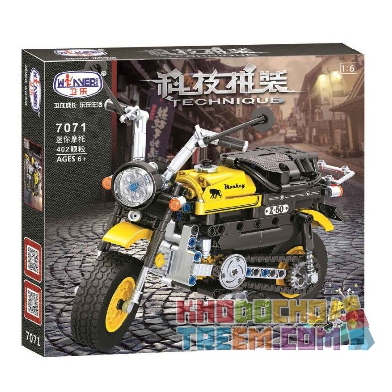 Winner 7071 Xếp hình kiểu Lego TECHNIC The Mini Monkey Motorcycle Mini Motorcycle 1 6 Xe Mô Tô Phân Khối Lớn 402 khối