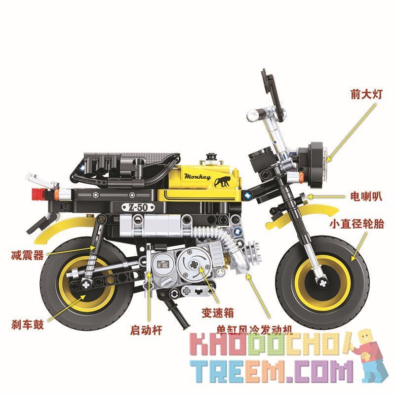 Winner 7071 non  XE MÔ TÔ PHÂN KHỐI LỚN tỷ lệ 1:6 bộ đồ chơi xếp lắp ráp ghép mô hình  THE MINI MONKEY MOTORCYCLE Kỹ Thuật Công Nghệ Cao Mô Hình Phương Tiện 402 khối