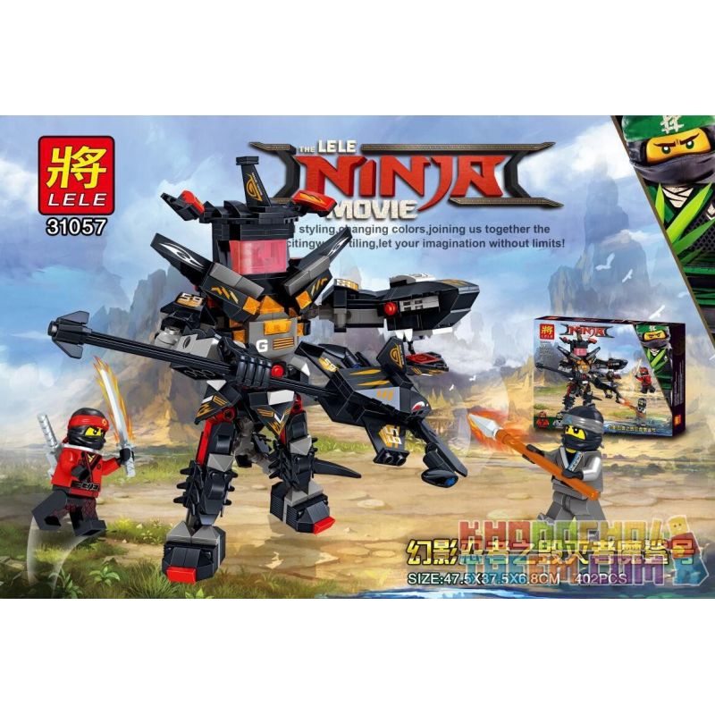 LELE 31057 non Lego PHANTOM NINJA BỊ PHÁ HỦY bộ đồ chơi xếp lắp ráp ghép mô hình The Lego Ninjago Movie Ninja Lốc Xoáy 402 khối