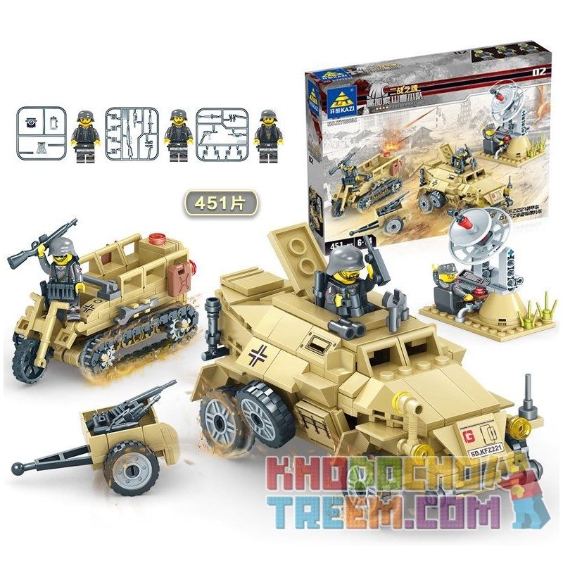 Kazi KY82033 82033 KY82034 82034 KY82035 82035 KY82036 82036 non  ĐẠI CHIẾN TRÊN SA MẠC bộ đồ chơi xếp lắp ráp ghép mô hình Military Army EAGLECORPS Quân Sự Bộ Đội 1764 khối