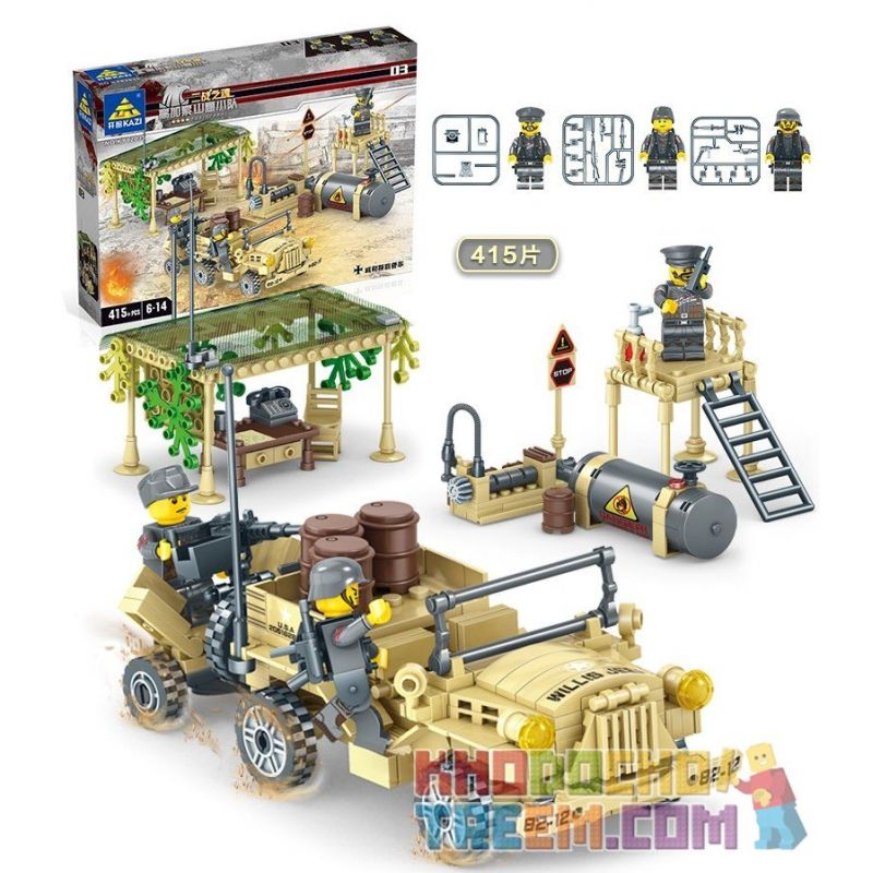 Kazi KY82033 82033 KY82034 82034 KY82035 82035 KY82036 82036 non  ĐẠI CHIẾN TRÊN SA MẠC bộ đồ chơi xếp lắp ráp ghép mô hình Military Army EAGLECORPS Quân Sự Bộ Đội 1764 khối