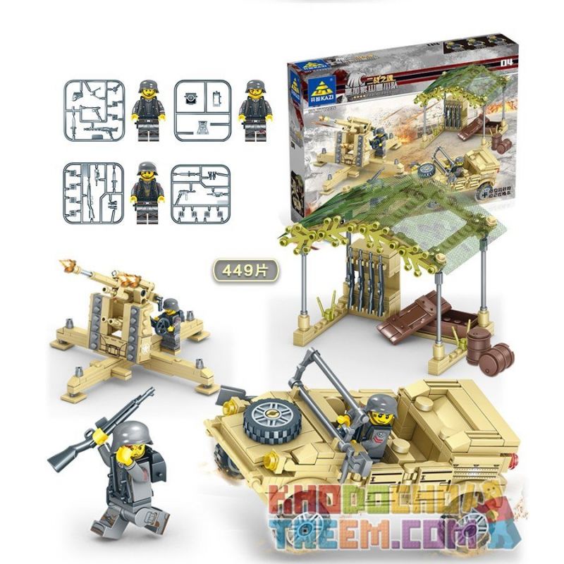 Kazi KY82033 82033 KY82034 82034 KY82035 82035 KY82036 82036 non  ĐẠI CHIẾN TRÊN SA MẠC bộ đồ chơi xếp lắp ráp ghép mô hình Military Army EAGLECORPS Quân Sự Bộ Đội 1764 khối