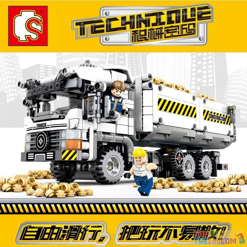 SEMBO 701704 non  XE TẢI NÂNG THÙNG bộ đồ chơi xếp lắp ráp ghép mô hình  TECHINQUE Kỹ Thuật Công Nghệ Cao Mô Hình Phương Tiện 799 khối