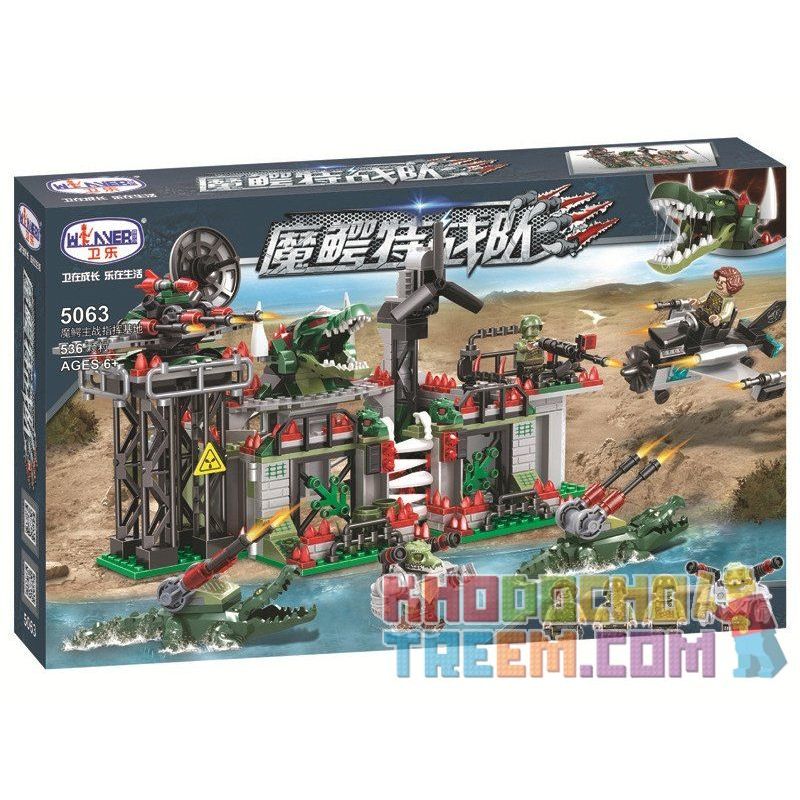 Winner 5063 non  PHÁO ĐÀI CÁ SẤU bộ đồ chơi xếp lắp ráp ghép mô hình Crocodile Special Forces Cá Sấu Đặc Nhiệm 596 khối