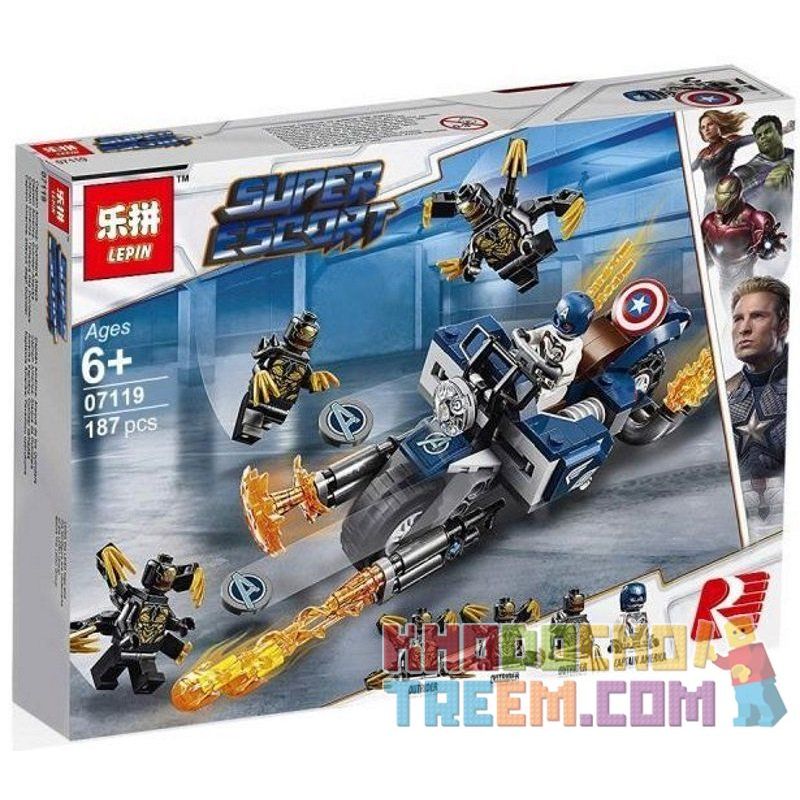 NOT Lego MARVEL SUPER HEROES 76123 Captain America: Outriders Attack, Bela 11258 Lari 11258 LEPIN 07119 Xếp hình Captain America chiến đấu với Outriders 167 khối NOT Lego MARVEL SUPER HEROES 76123 Captain America: Outriders Attack, Bela 11258 Lari 11258 LEPIN 07119 Xếp hình Captain America chiến đấu với Outriders 167 khối