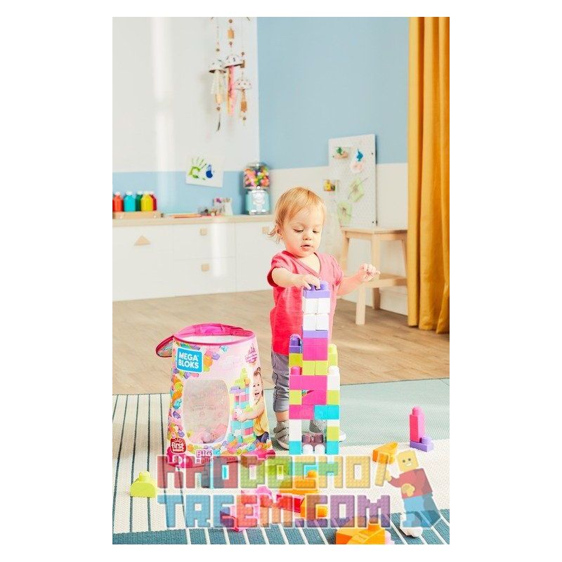  Mega Bloks Mega Bloks DCH62 First Builders® Big Building Bag (Pink) Xếp hình Bộ Xếp Hình Khối Siêu Lớn Đầu Tiên Màu Hồng 80 khố